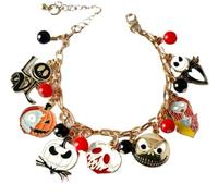 XIGAWAY Bracelet avec pendentif citrouille taille diamant Halloween style punk unisexe en alliage, taille unique, Métal, Pas de gemme
