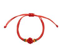 XIGAWAY Bracelet de couple culturel chinois - Fil rouge tissé à la main avec nœud en diamant doré, bracelet d'amitié porte-bonheur unisexe pour homme et femme