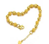 XIGAWAY Bracelet de perles dorées pour femme, perles rondes en alliage fraisé mat et brillant, bracelets réglables de style ethnique, bijoux faits à la main pour souvenir de voyage