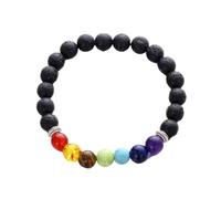 XIGAWAY Bracelet de perles en pierre volcanique, multicolore, géométrique, fait à la main, unisexe, chaîne de main