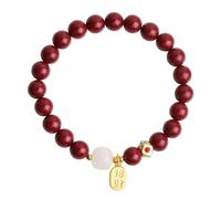 XIGAWAY Bracelet de perles rouges pour homme et femme, 8 mm et 10 mm tressé à la main, bracelet unisexe, taille unique, String, Pas de gemme