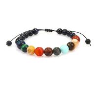 XIGAWAY Bracelet de perles tissé à la main avec pierres naturelles, bracelet enveloppant unisexe en perles de Saturne planétaire, taille unique, Pierre, Pas de gemme