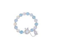 XIGAWAY Bracelet en forme de lapin scintillant en verre irisé - Cadeau délicat pour meilleure amie, femme, fille, joli bijou de style coréen japonais