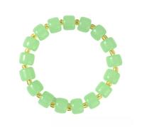 XIGAWAY Bracelet en perles de verre imitation jade, bracelet unisexe empilable pour couple, blanc, noir, vert, bracelet réglable pour l'automne 2025, bijoux minimalistes, taille unique, Verre, Pas de