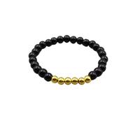 XIGAWAY Bracelet extensible réglable en perles d'obsidienne noire pour femme, 6 mm, perles de verre, style ethnique, été 2025