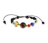 XIGAWAY Bracelet extensible unisexe en pierre naturelle avec motif planète du système solaire - Souvenir de voyage minimaliste