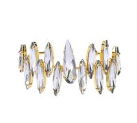 XIGAWAY Bracelet manchette géométrique dentelée avec strass exagérés - Or et argent, taille unique, Strass, Pas de gemme