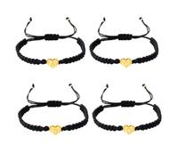 XIGAWAY Bracelet tressé en acier inoxydable avec cœur et lettre initiale, bracelet assorti pour couple pour homme et femme, cadeau d'amour simple, taille unique, Acier inoxydable, Pas de gemme