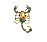 XIGAWAY Broche unisexe en alliage de zinc avec strass - Motif animal - Scorpion, taille unique, Zinc
