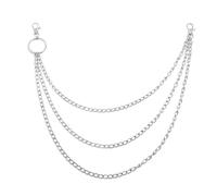 XIGAWAY Chaîne de corps multicouche avec fermoir OT Style Punk Unisexe 120 cm, 1, Alliage de zinc, Pas de gemme