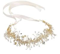 XIGAWAY Chaîne de taille avec strass et perles pour robes, ceinture de mariée dorée et argentée avec ruban pour femme, ONE SIZE, Polyuréthane