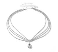 XIGAWAY Chaîne frontale avec franges en cristal en forme de larme, bandeau en strass pour femme (doré)