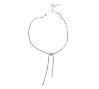 XIGAWAY Collier à franges en zircon, chaîne serpent de 5,1 g avec rangée de cristaux, 21 à 50 cm, réglable, minimaliste, collier ras du cou géométrique, bijou cool pour femme