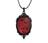 XIGAWAY Collier avec pendentif chauve-souris gothique avec cordon en cuir noir, bijoux géométriques en alliage pour femme, 1, Métal, Pas de gemme