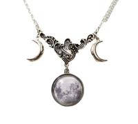XIGAWAY Collier avec pendentif en forme de croissant de lune en cristal pour femme, chaîne géométrique en alliage, bijou de bureau élégant, 1, Métal, Pas de gemme