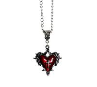 XIGAWAY Collier avec pendentif en forme de cœur d'épine pour femme, rouge, violet, noir, gothique, design original, bijou cadeau, 1, Métal, Pas de pierre précieuse