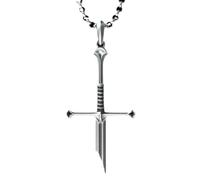 XIGAWAY Collier avec pendentif en forme d'épée brisée pour femme, pendentif gothique punk avec chaîne en alliage argenté, bijoux géométriques tendance, printemps 2026, 1, Métal, Pas de pierre