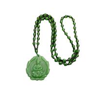 XIGAWAY Collier avec pendentif en jade et bord en dentelle avec verre vert, collier ras du cou style ethnique, 4 couleurs B108 B109 B348 B349, 45 cm, 1, Verre, Pas de gemme