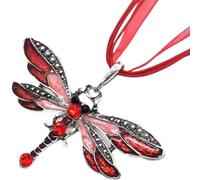 XIGAWAY Collier avec pendentif libellule pour femme, longue chaîne réglable, bijou élégant et minimaliste, 1, Métal, Pas de gemme