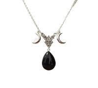 XIGAWAY Collier avec pendentif lune pour femme, chaîne géométrique en alliage galvanisé, bijou de style bohème vintage, 1, Métal, Pas de gemme