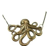 XIGAWAY Collier avec pendentif pieuvre pour homme et femme, chaîne à maillons en alliage galvanisé, bijou tendance unisexe, 1, Métal, Pas de gemme