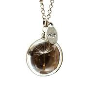 XIGAWAY Collier avec pendentif pissenlit pour femme, chaîne géométrique en verre de cristal, 1, Verre, Pas de gemme
