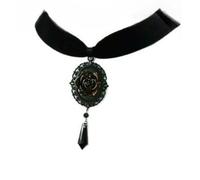 XIGAWAY Collier avec pendentif rose noire pour femme - Collier ras du cou en alliage géométrique bohème, chaîne de croix florale vintage (couleur : 4689/4690/4691), 1, Métal, Pas de gemme