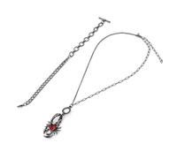 XIGAWAY Collier avec pendentif scorpion pour femme, chaîne ras du cou minimaliste en alliage galvanisé sur le thème des animaux, bijou déclaration du zodiaque noir