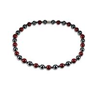 XIGAWAY Collier en hématite avec thérapie magnétique Noir/rouge