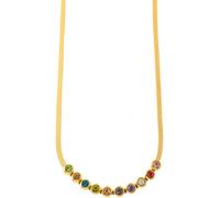 XIGAWAY Collier Femme Géométrique Coloré Zircon Serpent Chaîne Rétro Design, 1, Acier inoxydable, Pas de gemme