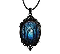 XIGAWAY Collier Pendentif Cristal Vintage Collier Mixte Alliage avec Croix Détail