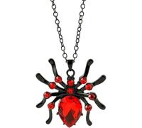 XIGAWAY Collier Pendentif Géométrique Halloween Unisexe Gothique Strass Chaîne O-Link Alliage avec accents de cristal foncé