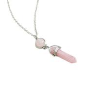 XIGAWAY Collier Pendentif Hexagonal Pierre Naturelle avec Chaîne O-Link Minimaliste Géométrique Cristal Prisme Choker pour Homme Femme, 1, Pierre naturelle + alliage, Pas de gemme