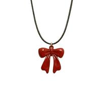 XIGAWAY Collier ras du cou avec nœud papillon rouge en alliage de zinc punk avec strass et chaîne en corde cirée, réglable de 41 à 50 cm, collier gothique unisexe pour homme et femme, 1, Zinc, Pas de