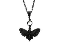 XIGAWAY Collier ras du cou avec pendentif aile d'insecte noire - Alliage galvanisé pour femme, bijou gothique alternatif, été 2025