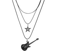 XIGAWAY Collier ras du cou unisexe avec pendentif géométrique rétro en alliage multi-couches pour homme et femme