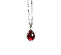 XIGAWAY Collier unisexe en forme de goutte d'eau rouge en acier inoxydable avec pendentif gothique et chaîne en alliage de titane, 1, Métal, Pas de pierre précieuse