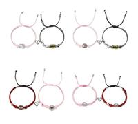 XIGAWAY Ensemble de bracelets d'Halloween pour couples, fabriqués à la main avec fermoir magnétique, motif toile d'araignée, chauve-souris, cœur, unisexe, cadeau réglable, One Size, Métal, Pas de