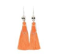 XIGAWAY Femmes Halloween Squelette Boucles d'oreilles Alliage de Zinc Frange Géométrique, Small, Zinc, Pas de gemme