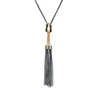 XIGAWAY Long collier avec pendentif à franges pour femme, chaîne géométrique en alliage, chaîne de chandail minimaliste pour une tenue décontractée