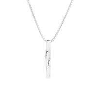 XIGAWAY Long collier unisexe avec barre carrée en acier titane, chaîne torsadée de 60 + 5 cm, cadeau minimaliste géométrique, 1, Acier titane, Pas de pierre précieuse