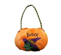 XIGAWAY Lot de 4 sacs à friandises effrayants d'Halloween réutilisables en tissu avec cordon de serrage pour bonbons, cadeaux de fête (motif chat noir, sorcière, citrouille, vampire)