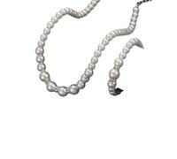 XIGAWAY Parure de bijoux 3 pièces pour femme, collier de fausses perles, boucles d'oreilles, bracelet, accessoire photo de mariée, cadeau pour maman, 41-50 cm