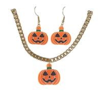 XIGAWAY Parure de bijoux d'Halloween - Collier et boucles d'oreilles chauve-souris fantôme citrouille en acrylique pour femme (5 options de style), taille unique, Acétate