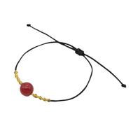 XIGAWAY Parure de bijoux en agate rouge - Bracelet et collier de perles réglables - Pierre naturelle avec nœud (unisexe), taille unique, Agate