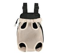 XIGAWAY Sac à dos de transport pour chien et chat, en maille ventilée pour chiens et chats de petite et moyenne taille, mains libres S/M/L/XL, taupe/violet foncé/bleu marine/rose/rouge/noir (Abricot S