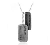 XIGAWAY Wolverine X-Men Collier avec pendentif double chaîne en alliage de métal avec breloques logo (réglable 21-50 cm), 1, Métal, Pas de gemme