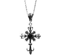 XIGAWAY Yiwu Collier avec pendentif en forme de croix en cristal Hip Hop pour femme, chaîne en alliage avec breloque en forme de cœur, bijoux tendance Yiwu en 2 couleurs, 1, Métal, Pas de gemme