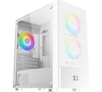 Xigmatek Boîtier Mini-Tour Micro ATX Oreo – RGB, panneau vitré – Blanc