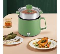 Xigner Casserole électrique 600 W - Anti-adhésive - Avec panier vapeur - Multifonction - Pour la maison, le bureau, le dortoir